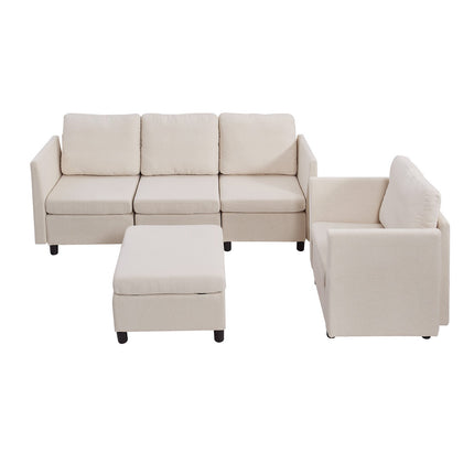Modulinė kampinė sofa VEVOR SS001-5, 5 vietų su daiktadėžėmis