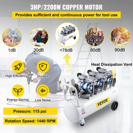 Oro kompresorius VEVOR KYJ-5244, 80 l