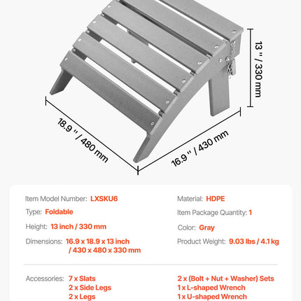 Adirondack pakojis VEVOR LXSKU6, HDPE plastikas