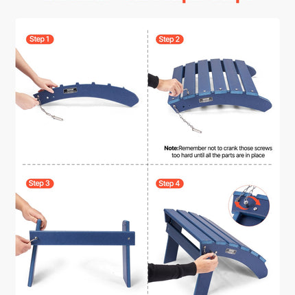 Sulankstoma kėdės atrama kojoms VEVOR LXSKU3, HDPE plastikas