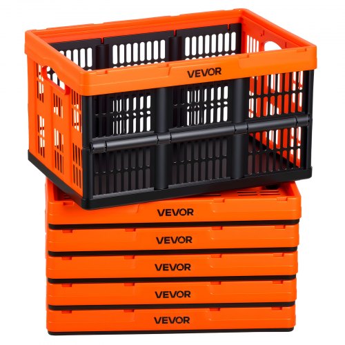 Sulankstomos plastikinės dėžės VEVOR ZJKS5336295W, 45 l (6 vnt.)