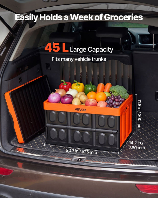 Sulankstomos plastikinės dėžės VEVOR ZJXS533630C, 45 l (3 vnt.)