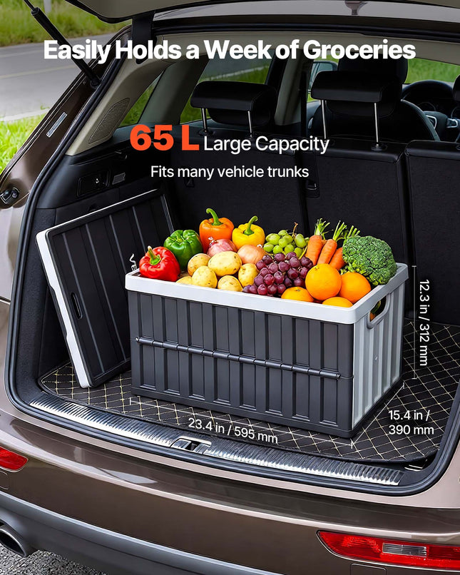 Sulankstomos plastikinės dėžės VEVOR X-6275, 65 l, 3 vnt.