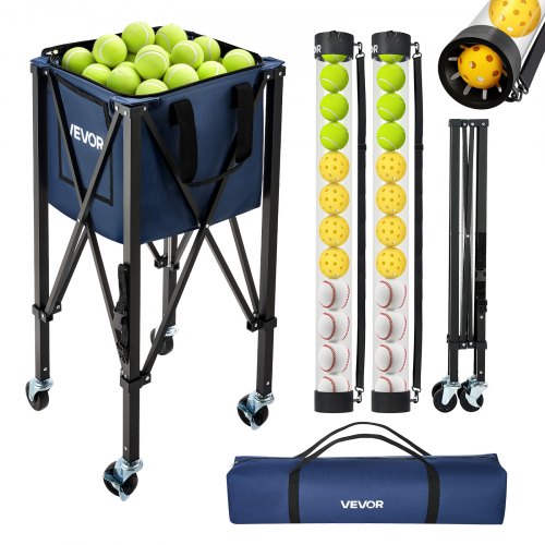 Teniso ir „Pickleball“ kamuoliukų krepšys VEVOR JQ-LV150S, 150 kamuoliukų talpa