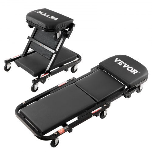 Sulankstomas gultas-kėdė mechanikams VEVOR MC 402Z, 204,1 kg keliamoji galia