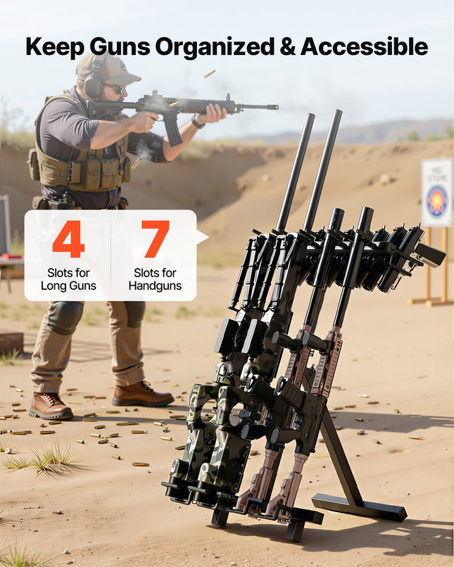 Ginklų stovas VEVOR RF-SN-021, 4 šautuvams ir 7 pistoletams