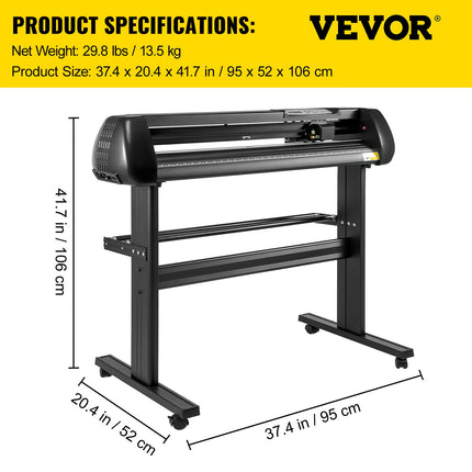 Vinilo pjovimo braižytuvas VEVOR 28 colių, 720 mm plotis