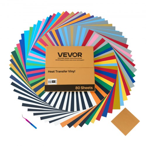 Termo plėvelė tekstilei VEVOR pvc-k-vinyl-80pcs, 80 vnt. rinkinys
