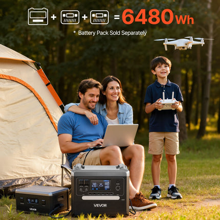 Nešiojama įkrovimo stotelė VEVOR 2400W, 2160Wh