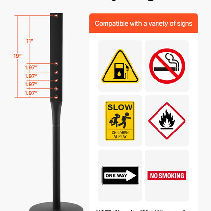 Nešiojami ženklų stovai VEVOR DM-PK-2, 1230 mm aukščio, 2 vnt.