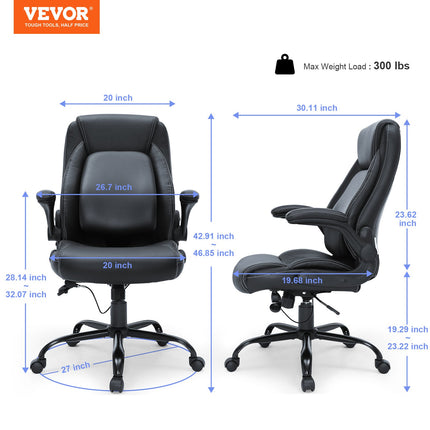 Vadovo biuro kėdė VEVOR GF-82727H, reguliuojama juosmens atrama