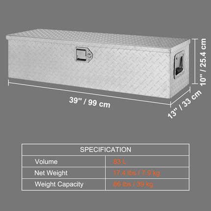 Aliumininė įrankių dėžė VEVOR JL-TB19-2, 99,1x33x25,4 cm