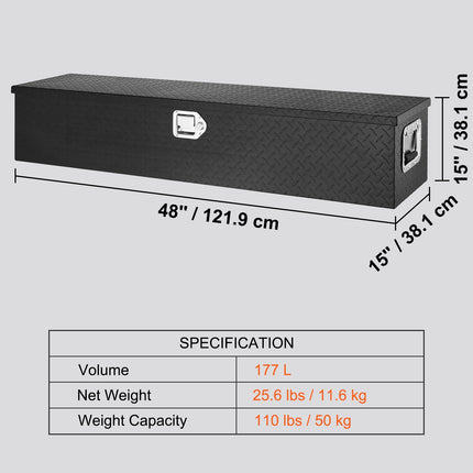Įrankių dėžė pikapams VEVOR JL-TB19-3, 121,9x38,1x38,1 cm