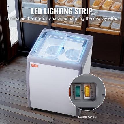 Ledų vitrina-šaldiklis VEVOR RI-160DC, 158 L