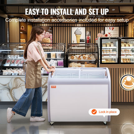 Ledų vitrina-šaldiklis VEVOR RI-260A, 264 l