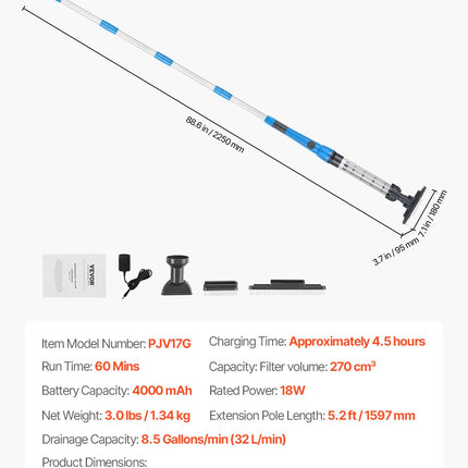 Baseino siurblys VEVOR PJV17G, 32 l/min