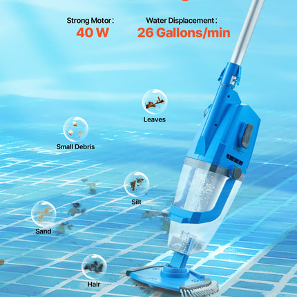 Akumuliatorinis baseino siurblys VEVOR PJV25E, 100 l/min našumas