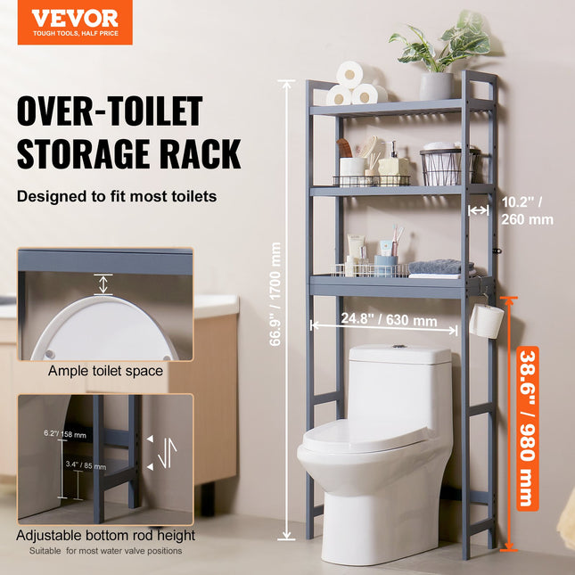 Lentyna virš klozeto VEVOR OPX-BTS170GR, 3 aukštų