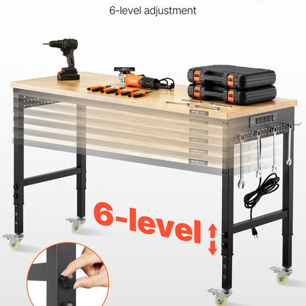 Reguliuojamo aukščio darbastalis VEVOR FGM6022V, 907 kg apkrova