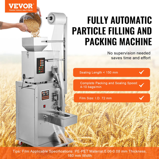 Automatinė birių produktų pakavimo mašina VEVOR SBF-100-V2, 1–100 g