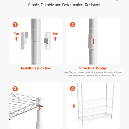 Skalbimo mašinos lentyna VEVOR SHSS863052196-3W, 3 aukštų