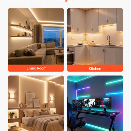 LED juostų profilių rinkinys VEVOR U-3.3-20, 20 vnt. po 1 m, U formos