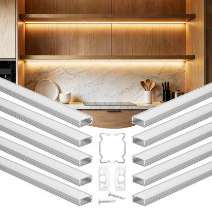 LED profilis VEVOR U-6.6-10, U formos, 2 m ilgio, 10 vnt.