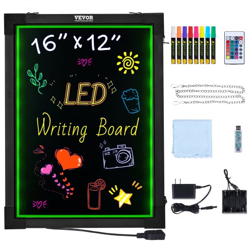 LED rašymo lenta VEVOR A34, 40,6x30,5 cm