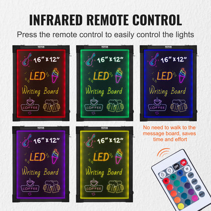 LED rašymo lenta VEVOR A34, 40,6x30,5 cm