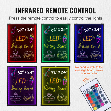 LED rašymo lenta VEVOR A68, 81,3x61 cm