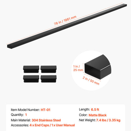 Nerūdijančio plieno turėklas VEVOR HT-01, 198 cm