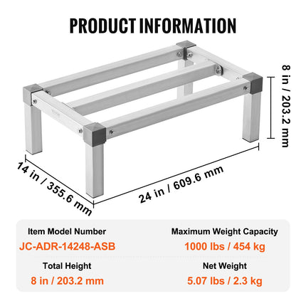 Aliuminio padėklas-stelažas VEVOR JC-ADR-14248-ASB, 454 kg apkrova