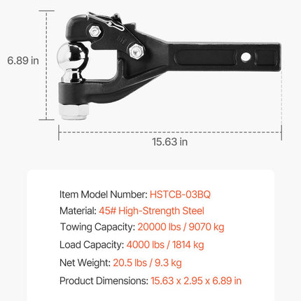 Vilkimo kablys VEVOR HSTCB-03BQ, 9070 kg