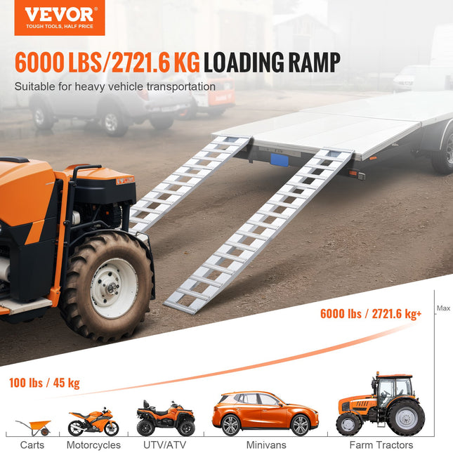 Užvažiavimo rampų komplektas VEVOR NY6075, 2721 kg keliamoji galia