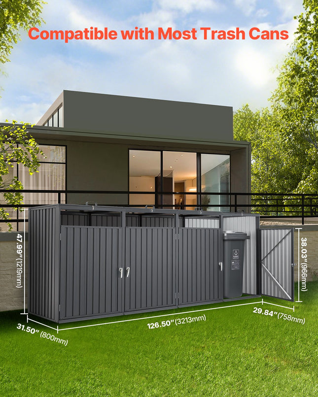 Atliekų konteinerių stoginė VEVOR ZY-4X240L-0.23, 4 x 240 l