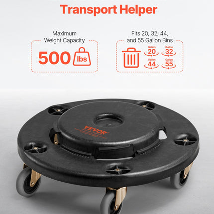 Ratukai šiukšlių dėžėms VEVOR XDW-007-C, 227 kg keliamoji galia