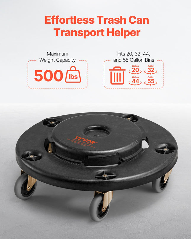 Ratukai šiukšlių dėžėms VEVOR XDW-007-C, 227 kg keliamoji galia