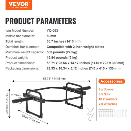 Trap štanga VEVOR YQ-003, 225 kg apkrova
