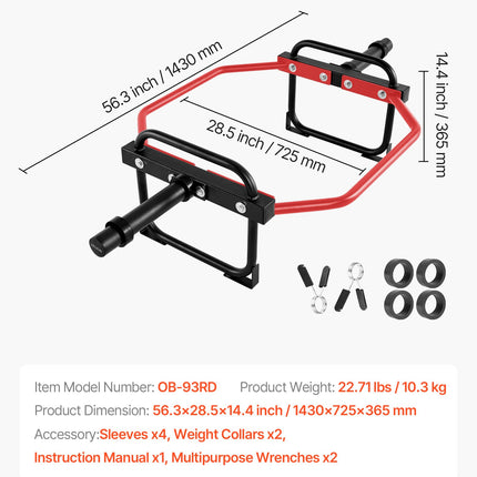 Heksagoninė štanga (Trap Bar) VEVOR OB-93RD, 240 kg apkrova