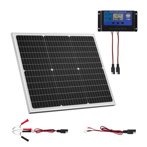 Saulės baterijų įkroviklis VEVOR 50W, 12V su MPPT valdikliu