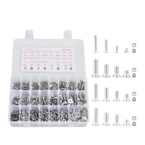 Varžtų ir veržlių rinkinys VEVOR 720 UNCUNF SS304, 720 dalių