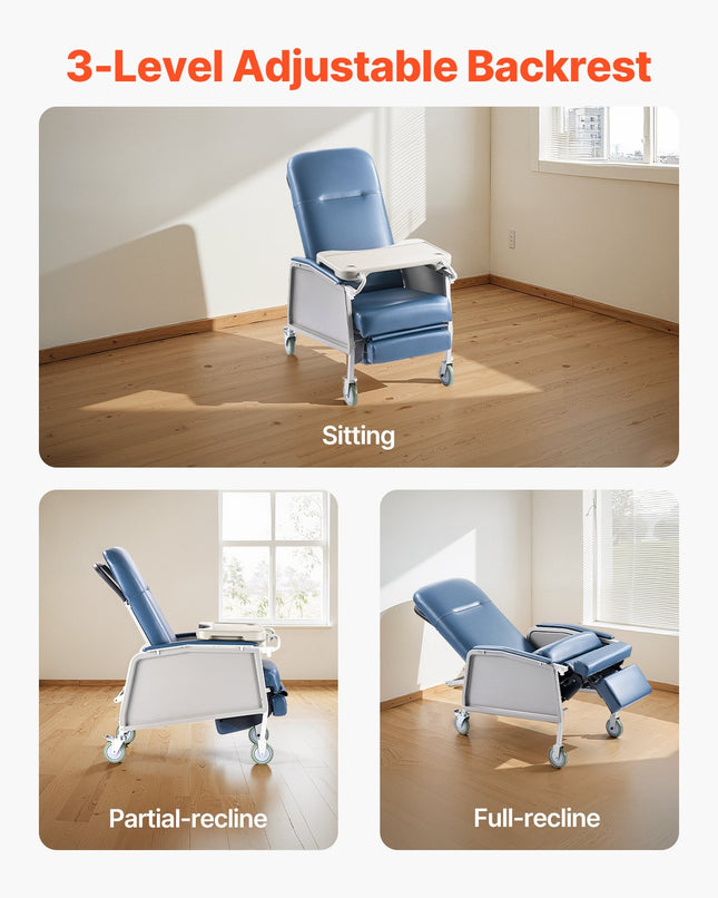 Medicininis fotelis-reklaineris VEVOR D574-BR, 3 padėčių