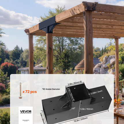 Pergolių jungčių rinkinys VEVOR SST4, T formos, 92 x 92 mm