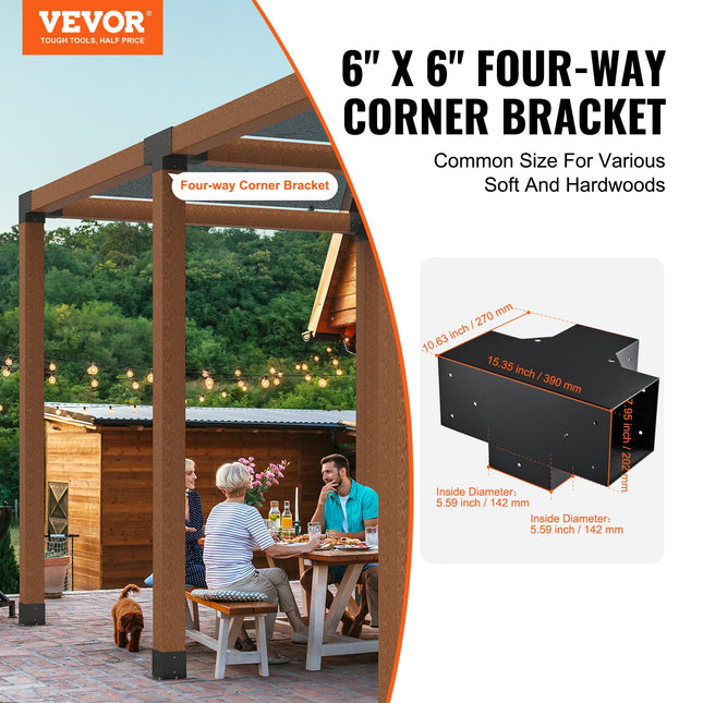 Pergolių jungčių rinkinys VEVOR SSF2, 6x6 colių