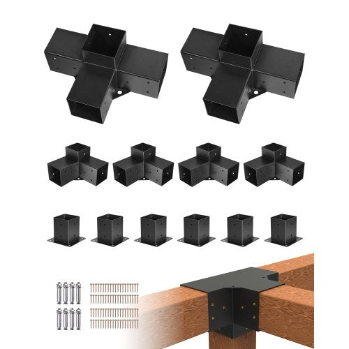 Pergolos montavimo rinkinys VEVOR SSA6C4E2, 12 dalių komplektas 92x92 mm sijoms