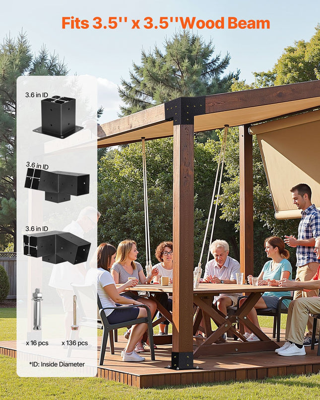 Pergolos montavimo rinkinys VEVOR SSAC8, 92 x 92 mm sijoms, 8 vnt.