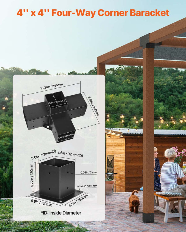 Pergolos jungčių rinkinys VEVOR SSA2E2, 92 x 92 mm