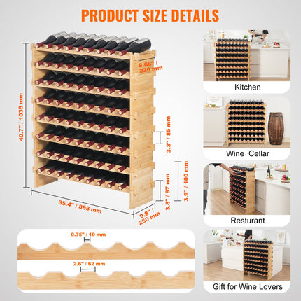 Modulinis vyno stovas VEVOR OPX-KWR872, 72 buteliams