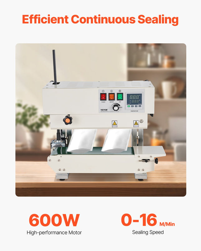 Konvejerinis maišelių sandarinimo aparatas VEVOR 900MLP, 600W