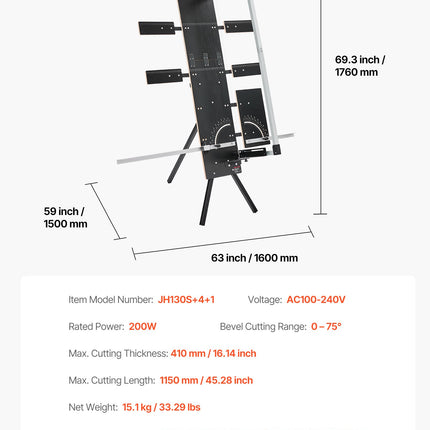 Karštos vielos putplasčio pjoviklis VEVOR JH130S+4+1, 200W